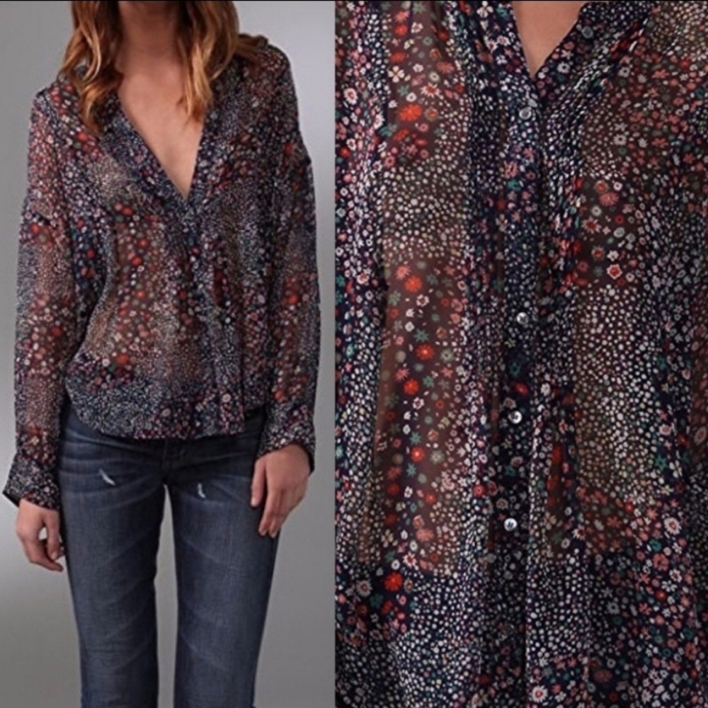 Joie Silk Button Down Top